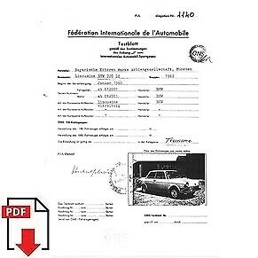 1962 BMW 700 LS FIA homologation form PDF download